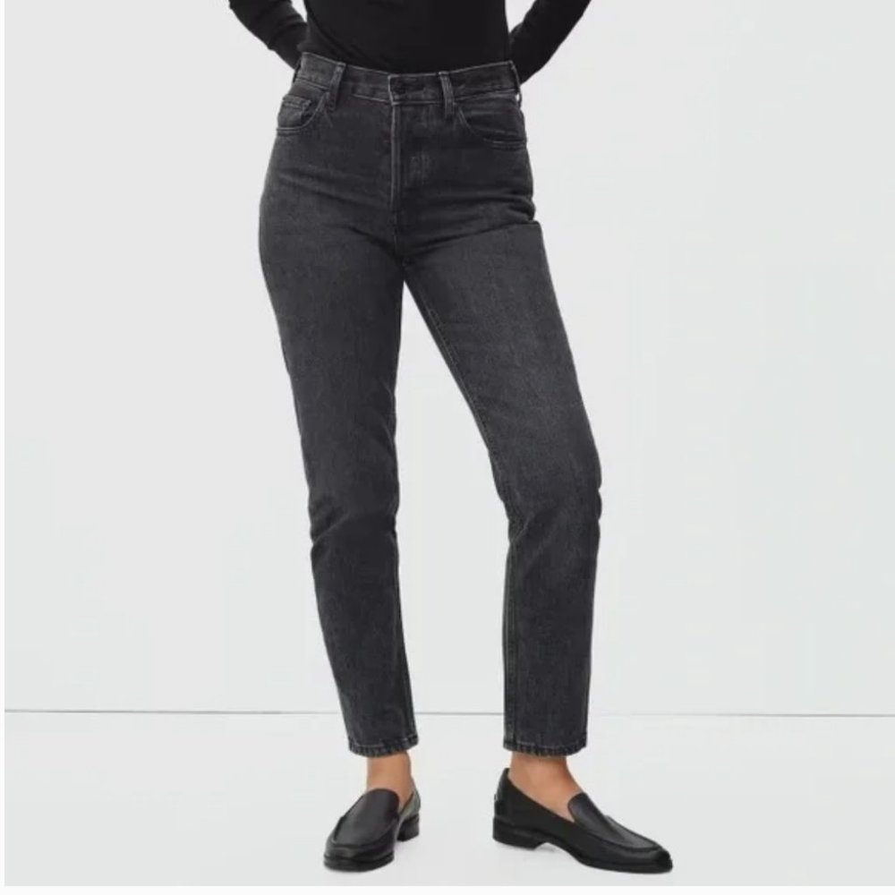 Everlane Ankle Straight Leg Jeans Washed Black Size 28